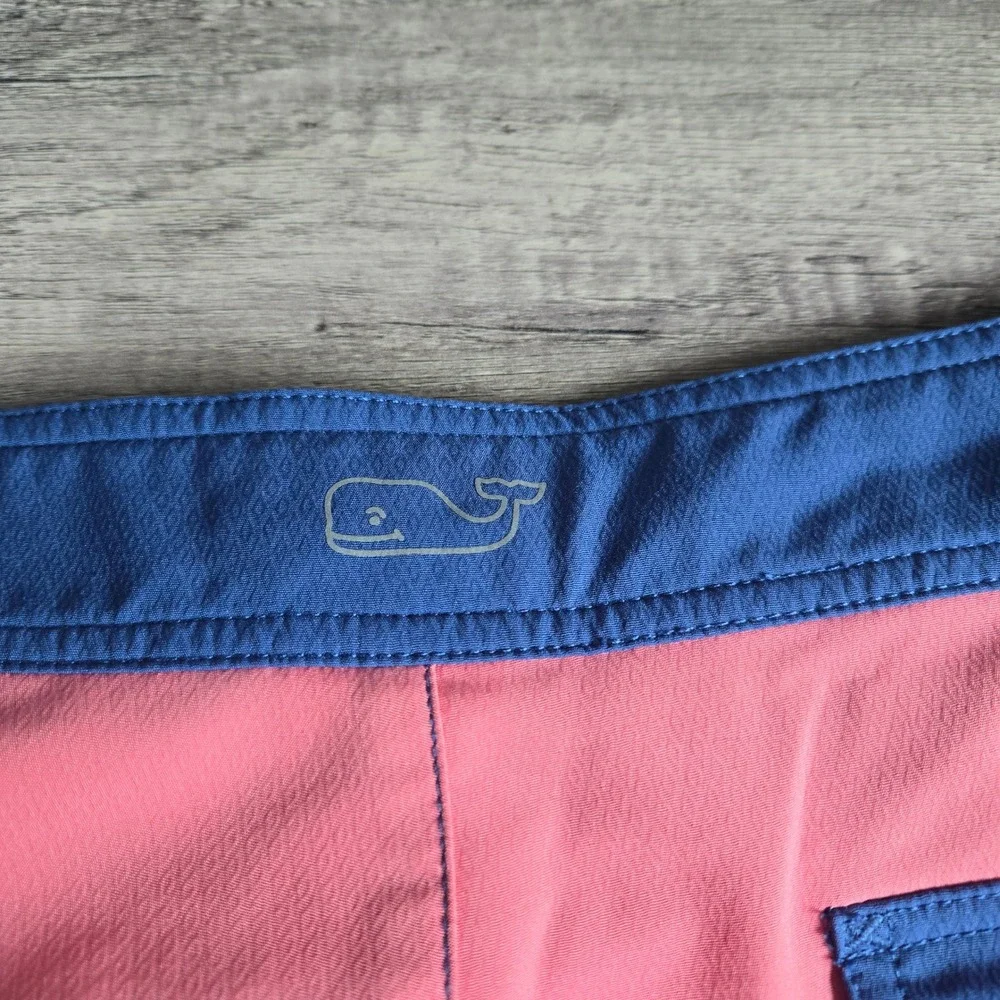 Vineyard Vines Mens Colorblock Board Shorts Pink Blue Turquoise Size 35